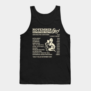 November Girl Nutrition Facts Servings Per Container Tank Top